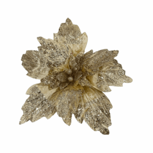 Poinsettia Escarchada Champaña 40*40cm