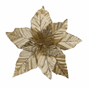 Poinsettia Hoja Gamuza Linea Esc-Hoja Champaña-Dorado 28*32