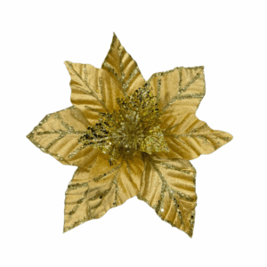 Poinsettia Hoja Gamuza Linea Esc-Hoja Dorado-Dorado 28*32