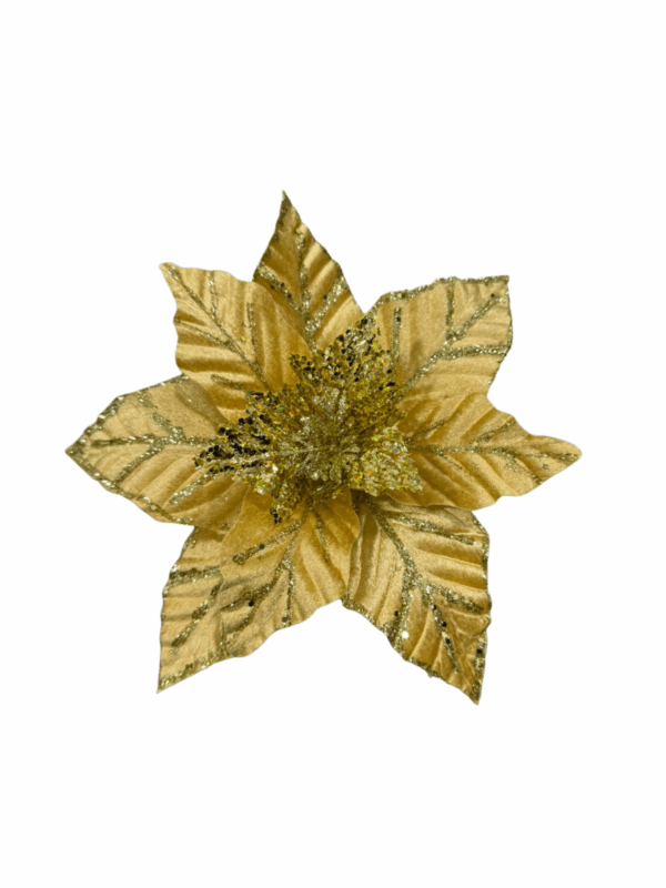 Poinsettia Hoja Gamuza Linea Esc-Hoja Dorado-Dorado 28*32