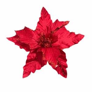 Poinsettia Hoja Escarcha Flor Rojo 20*24