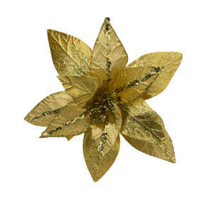 Poinsettia Hoja Metalizada-Gamuza Dorado Esc 38*36