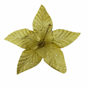 Poinsettia Dorado Plastico Escarcha 35*30