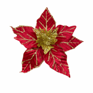Poinsettia Hoja Gamuza Linea Esc-Hoja Rojo-Rojo 28*32