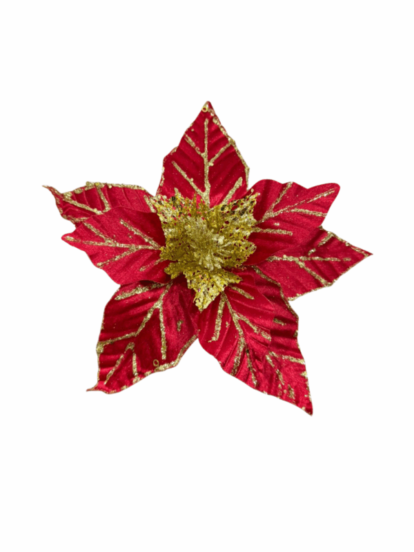 Poinsettia Hoja Gamuza Linea Esc-Hoja Rojo-Rojo 28*32