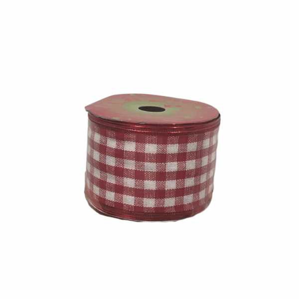 Cinta Yute Cuadros Rojo/Blanco 9,1mts*6,3cm