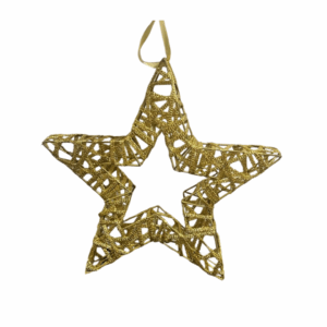 Estrella Tejida Dorada  Hueca 25cm