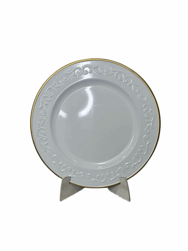 Plato Borde Dorado Tribal Blanco 33*33*1.7 - Image 2