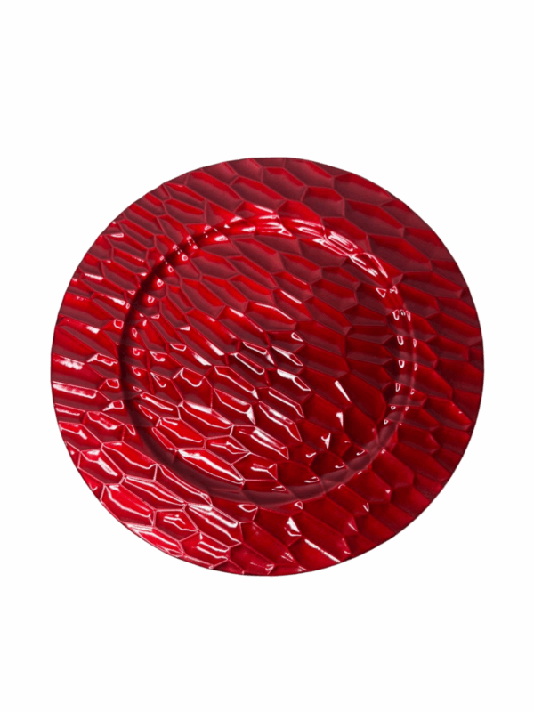 Plato Fondo Decorado Rojo 33cm