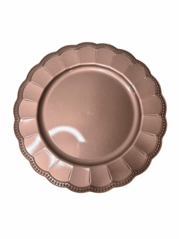 Plato Bordes Redondeados Oro Rosa 33cm