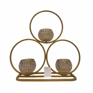 Soporte Para Candelabros Circular Dorado Estilo Amabar 45*12*45 Cm