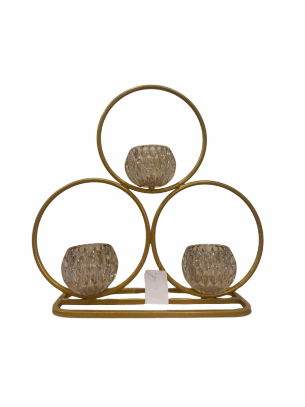 Soporte Para Candelabros Circular Dorado Estilo Amabar 45*12*45 Cm