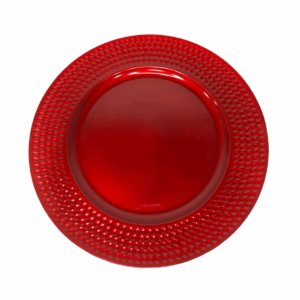 Plato Borde Huella Circular Rojo 33*33*2