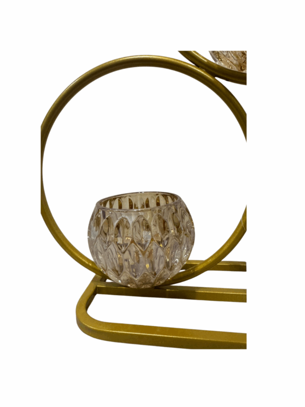 Soporte Para Candelabros Circular Dorado Estilo Amabar 45*12*45 Cm - Image 2