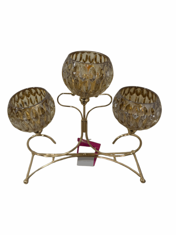 Candelabro X 3 Dorado 31.5*10.5*31.5cm - Image 2