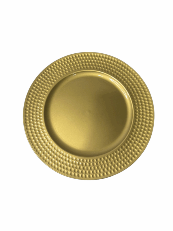 Plato Borde Huella Circular Dorado 33*33*2