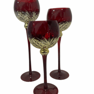 Set X 3 Copas Hoja Rojo/Dorado