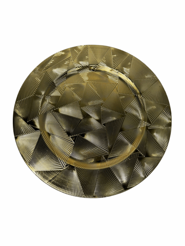 Plato Triangulos 3d Dorado 33*33*1.5