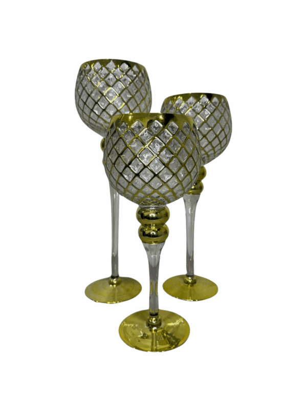 Set X 3 Rombo Dorado/Trasparentes