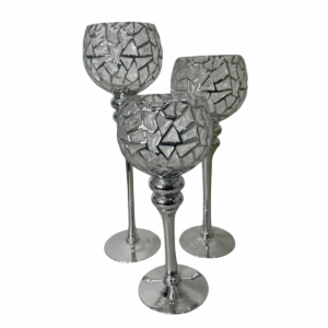 Set X 3 Copas Blanco Plateado 13x30/35/40cm
