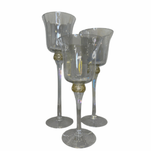 Set X 3 Copas Trasparentes Pomo Decorado