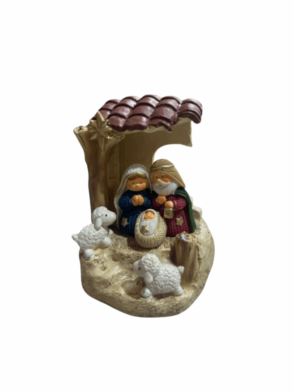 Sagrada Familia Infantil En Portal 11 Cm Poliresina