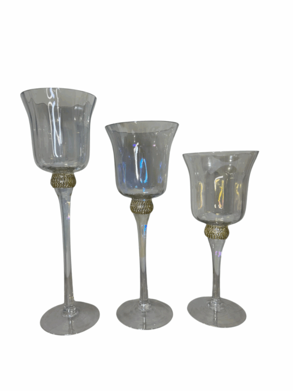 Set X 3 Copas Trasparentes Pomo Decorado - Image 2