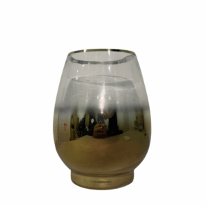 Jarron De Cristal Envejecido Borde Dorado 14,5*14,5*20cm