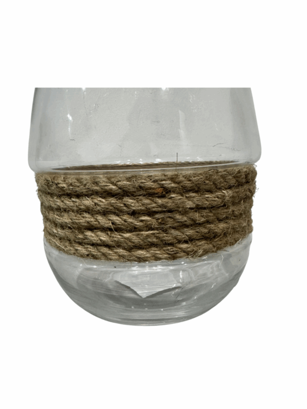 Jarron Boca Fina Con Cuerda Natural 18,5*18,5*25,5  Cm - Image 2