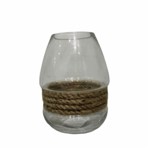 Jarron Boca Fina Con Cuerda Natural 14*14*18,5 Cm