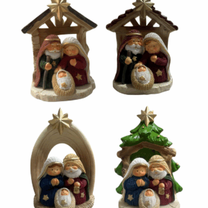 Sagrada Familia Infantil En Portal 4 Modelos 10cm Poliresina