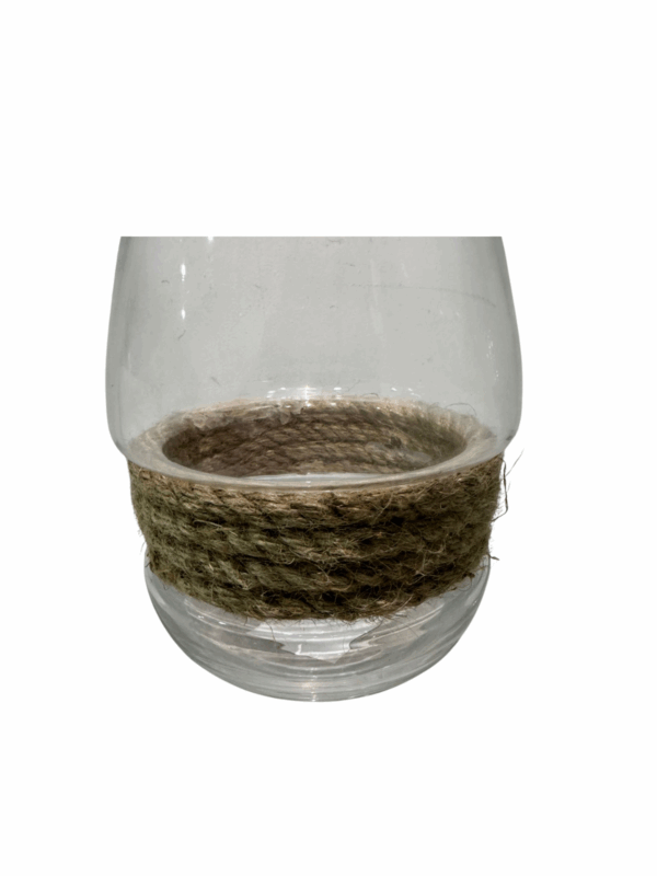 Jarron Boca Fina Con Cuerda Natural 14*14*18,5 Cm - Image 2