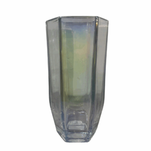 Jarron De Cristal Octagonal 14*28cm