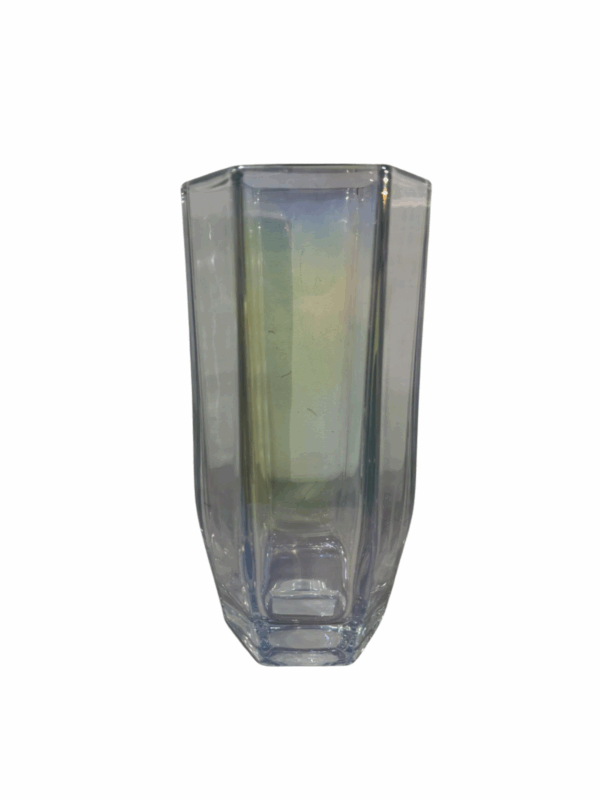 Jarron De Cristal Octagonal 14*28cm
