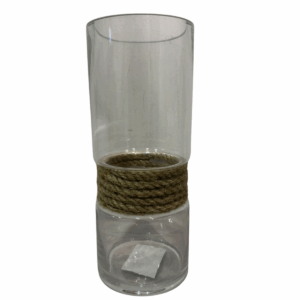 Jarron De Vidrio Con Soga Natural 12*12*30