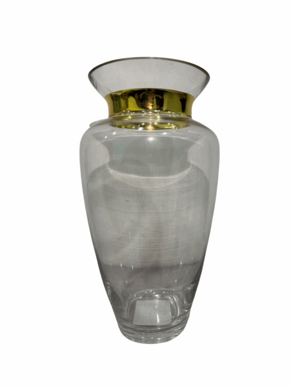 Jarron Cantaro De Cristal Con Adorno Dorado 20*20*36