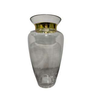 Jarron Cantaro De Cristal Con Adorno Dorado 13*13*25.5cm