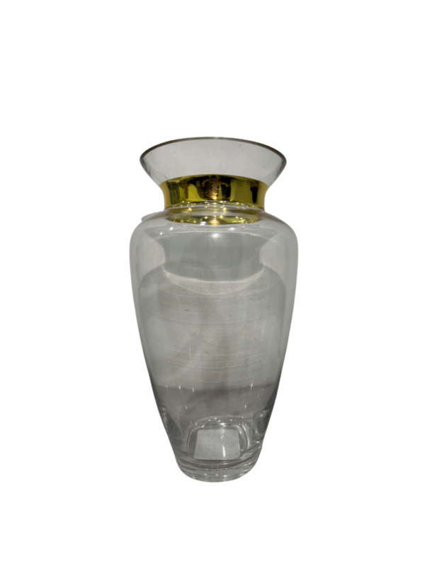 Jarron Cantaro De Cristal Con Adorno Dorado 13*13*25.5cm