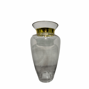Jarron Cantaro De Cristal Con Adorno Dorado 17*17*30,5 Cm