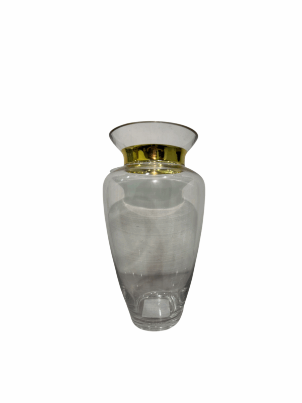 Jarron Cantaro De Cristal Con Adorno Dorado 17*17*30,5 Cm