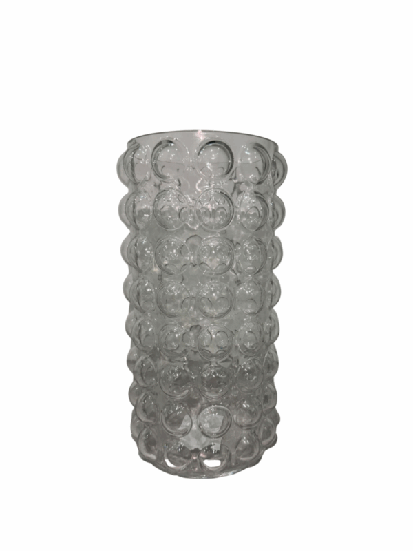 Jarron De Vidrio Textura Circular 16*16*28cm