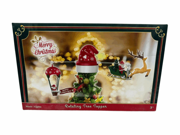 Globo Y Trineo  Santa Giratorio Para Punta De Arbol Gorro  Set X 12pcs - Image 2