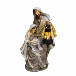 Sagrada Familia Manto Blanco Vestido Cafe 31cm Poliresina