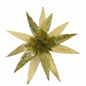 Poinsettia Grd Hoja Gamuza-Malla Flor Dorado 54*44