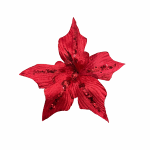 Poinsettia Rojo Centro Bolas Lentejuelas 34*29