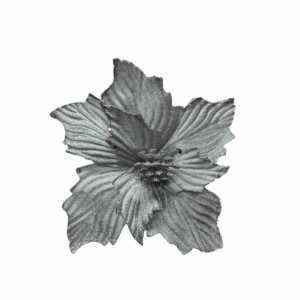 Poinsettia Lineas Borde Escarchado Plata 21*15cm