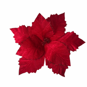 Poinsettia  Roja Gamuzada Borde Esc 45*40cm