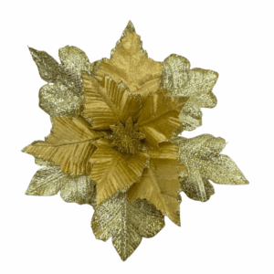Flor De 25 Cm  Dorada Textura Combinada