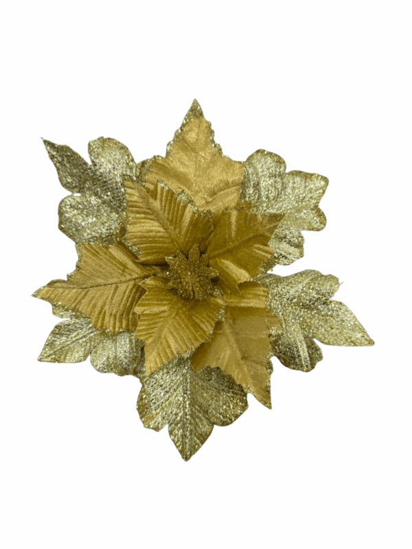 Flor De 25 Cm  Dorada Textura Combinada