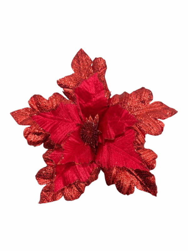 Flor De 25 Cm  Roja Textura Combinada